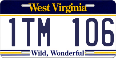 WV license plate 1TM106
