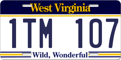 WV license plate 1TM107