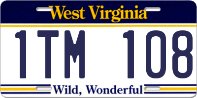 WV license plate 1TM108