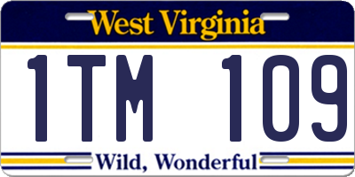 WV license plate 1TM109