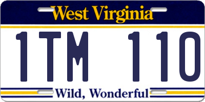 WV license plate 1TM110