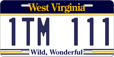 WV license plate 1TM111
