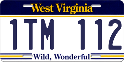 WV license plate 1TM112