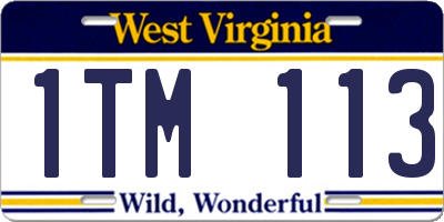 WV license plate 1TM113