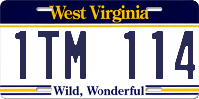 WV license plate 1TM114