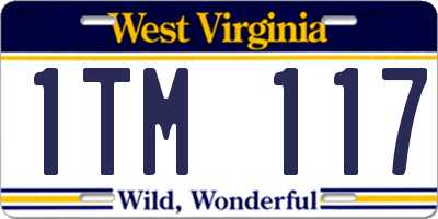 WV license plate 1TM117