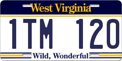 WV license plate 1TM120