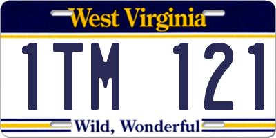 WV license plate 1TM121