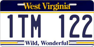 WV license plate 1TM122