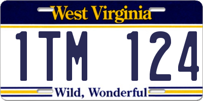 WV license plate 1TM124