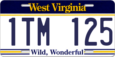 WV license plate 1TM125