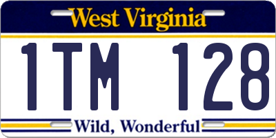 WV license plate 1TM128