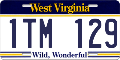 WV license plate 1TM129