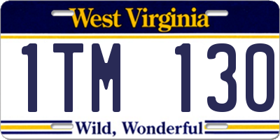WV license plate 1TM130