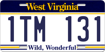 WV license plate 1TM131