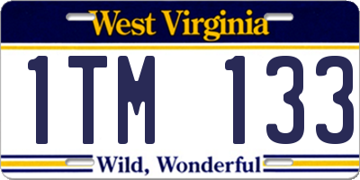 WV license plate 1TM133