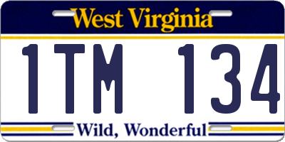 WV license plate 1TM134