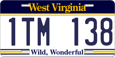 WV license plate 1TM138