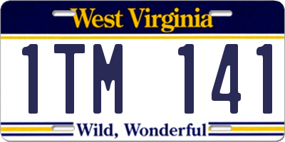 WV license plate 1TM141