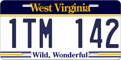 WV license plate 1TM142