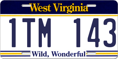 WV license plate 1TM143
