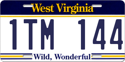 WV license plate 1TM144