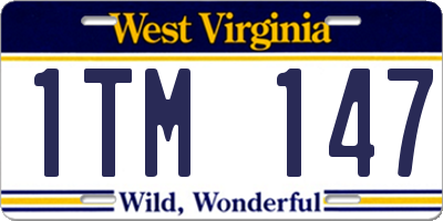 WV license plate 1TM147