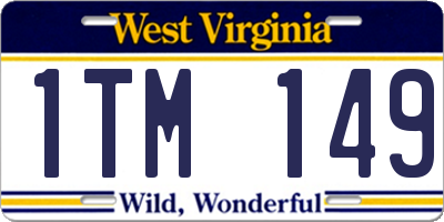 WV license plate 1TM149