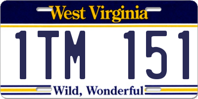 WV license plate 1TM151