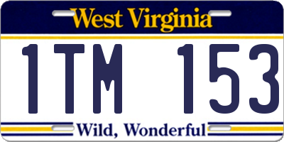 WV license plate 1TM153