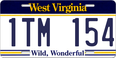 WV license plate 1TM154
