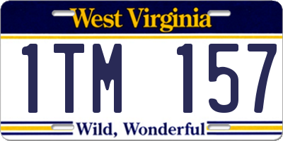 WV license plate 1TM157