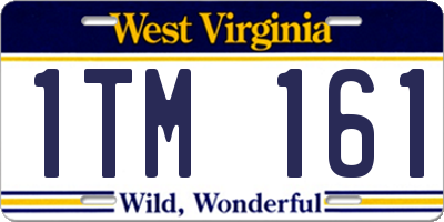 WV license plate 1TM161