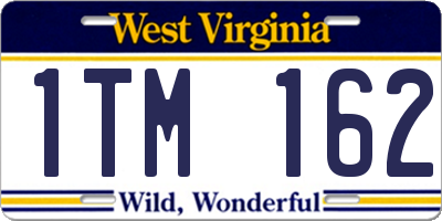WV license plate 1TM162