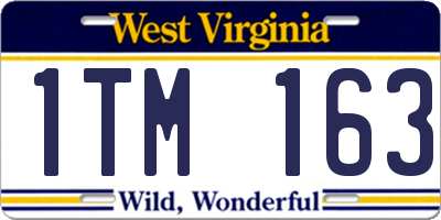 WV license plate 1TM163