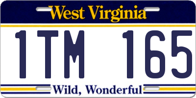 WV license plate 1TM165