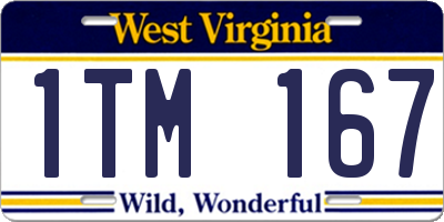WV license plate 1TM167