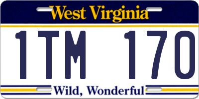 WV license plate 1TM170