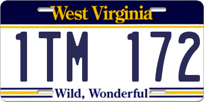 WV license plate 1TM172