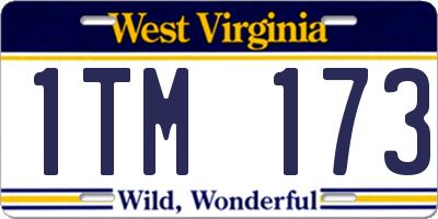 WV license plate 1TM173