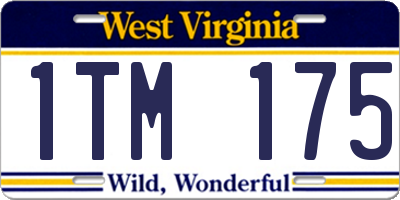 WV license plate 1TM175