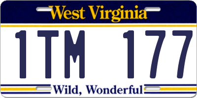WV license plate 1TM177