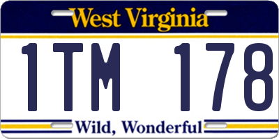 WV license plate 1TM178