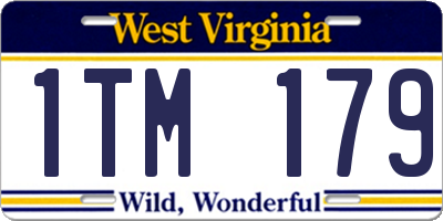 WV license plate 1TM179