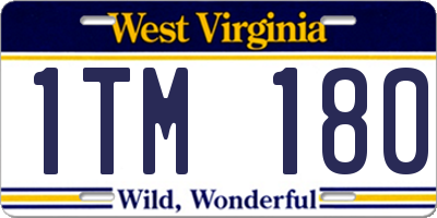 WV license plate 1TM180