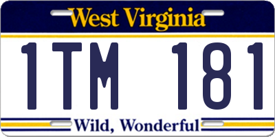 WV license plate 1TM181