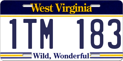 WV license plate 1TM183