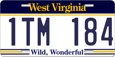 WV license plate 1TM184