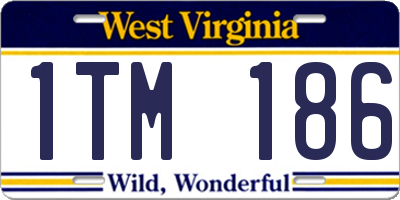 WV license plate 1TM186