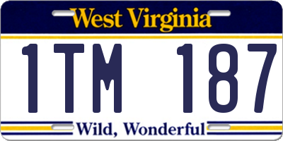 WV license plate 1TM187
